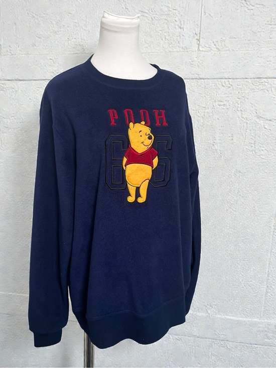 Disney Sweaters - Vintage Winnie the Pooh Navy Fleece Sweatshirt Embroidered Disney Pullover M